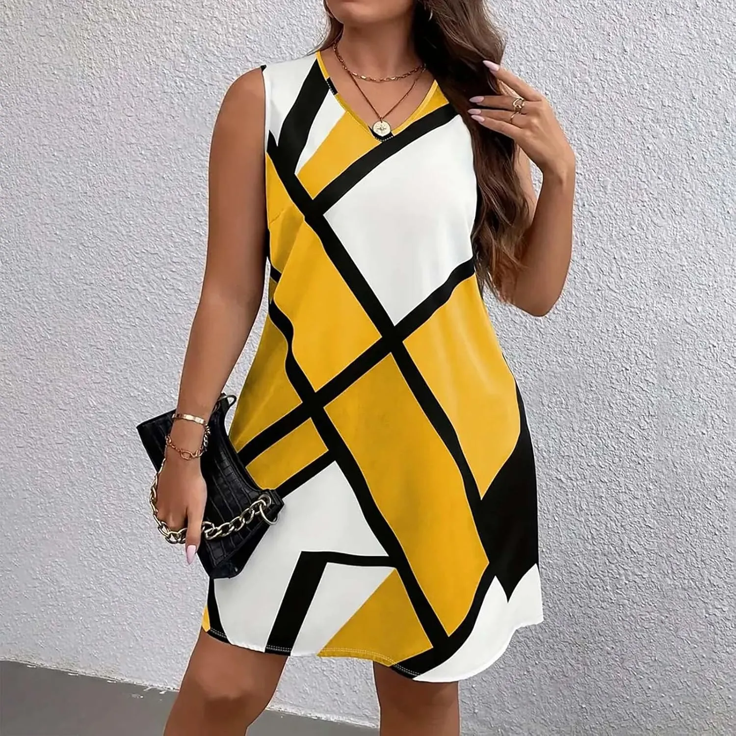 Women's 2025 Maxi Dress Elegant Plus Size Sleeveless Waist Slimming Dress Flowy Beach Maxi Dresses Beach Travel Dress
