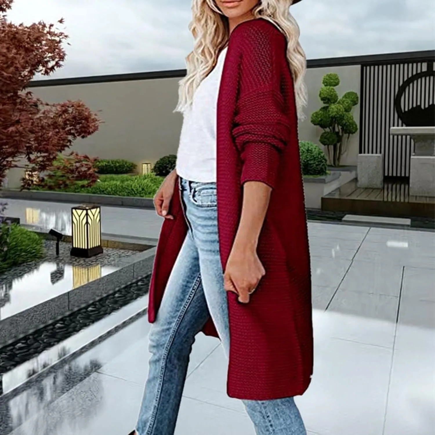 Womens Long Cardigan Sweaters 2022 Fall Oversized Slouchy Knit Chunky Open Front Sweater Coat Cozy Soft Outerwear