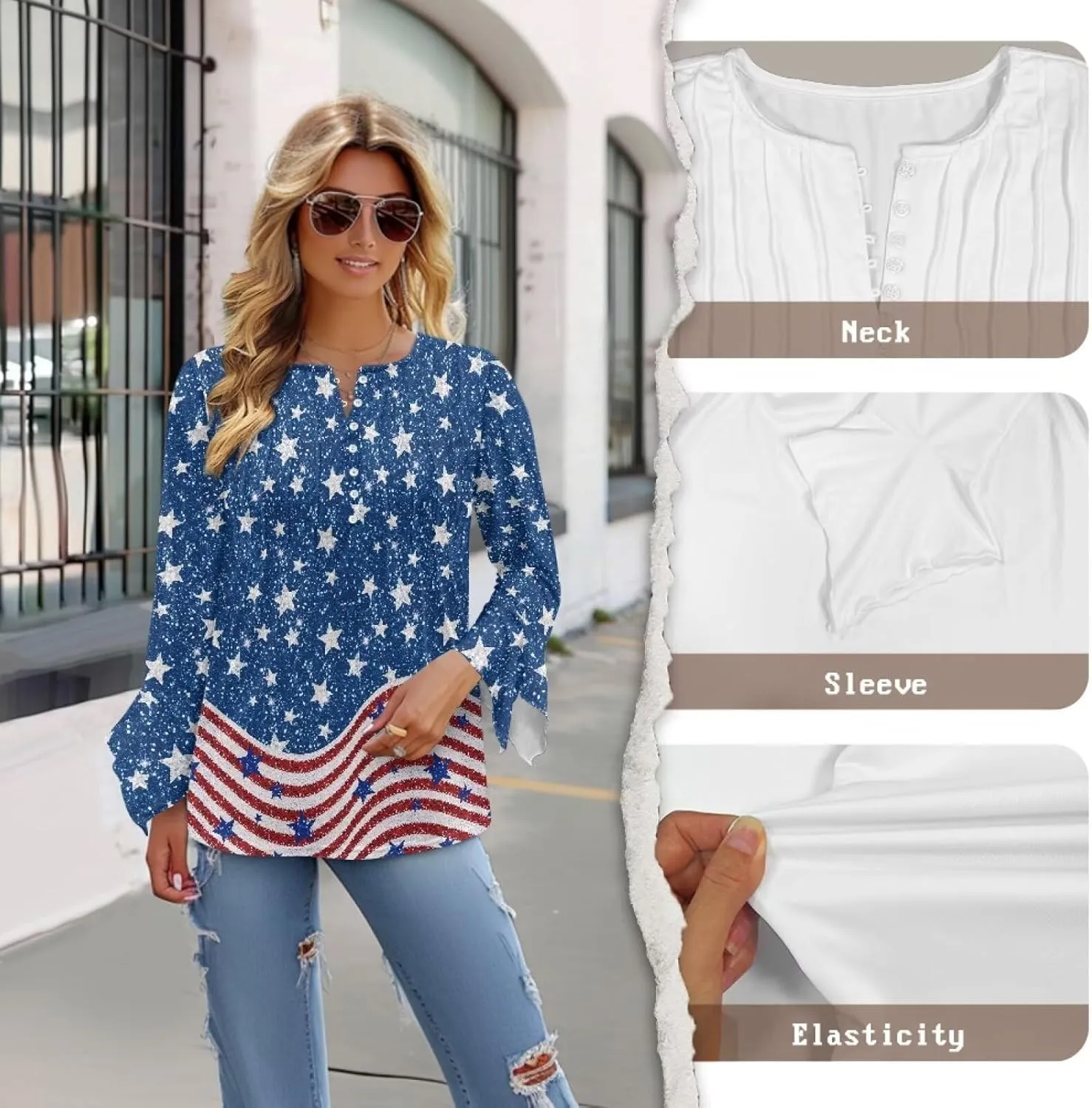 Women's Long Sleeve Button Down T-Shirt Athletic Blouse Breathable Slim Dressy Plus Size Top