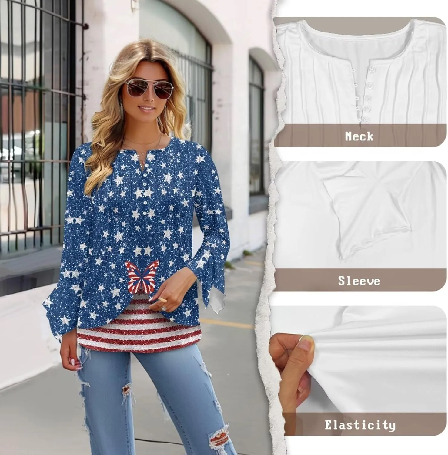 Women's Long Sleeve Button Down T-Shirt Athletic Blouse Breathable Slim Dressy Plus Size Top