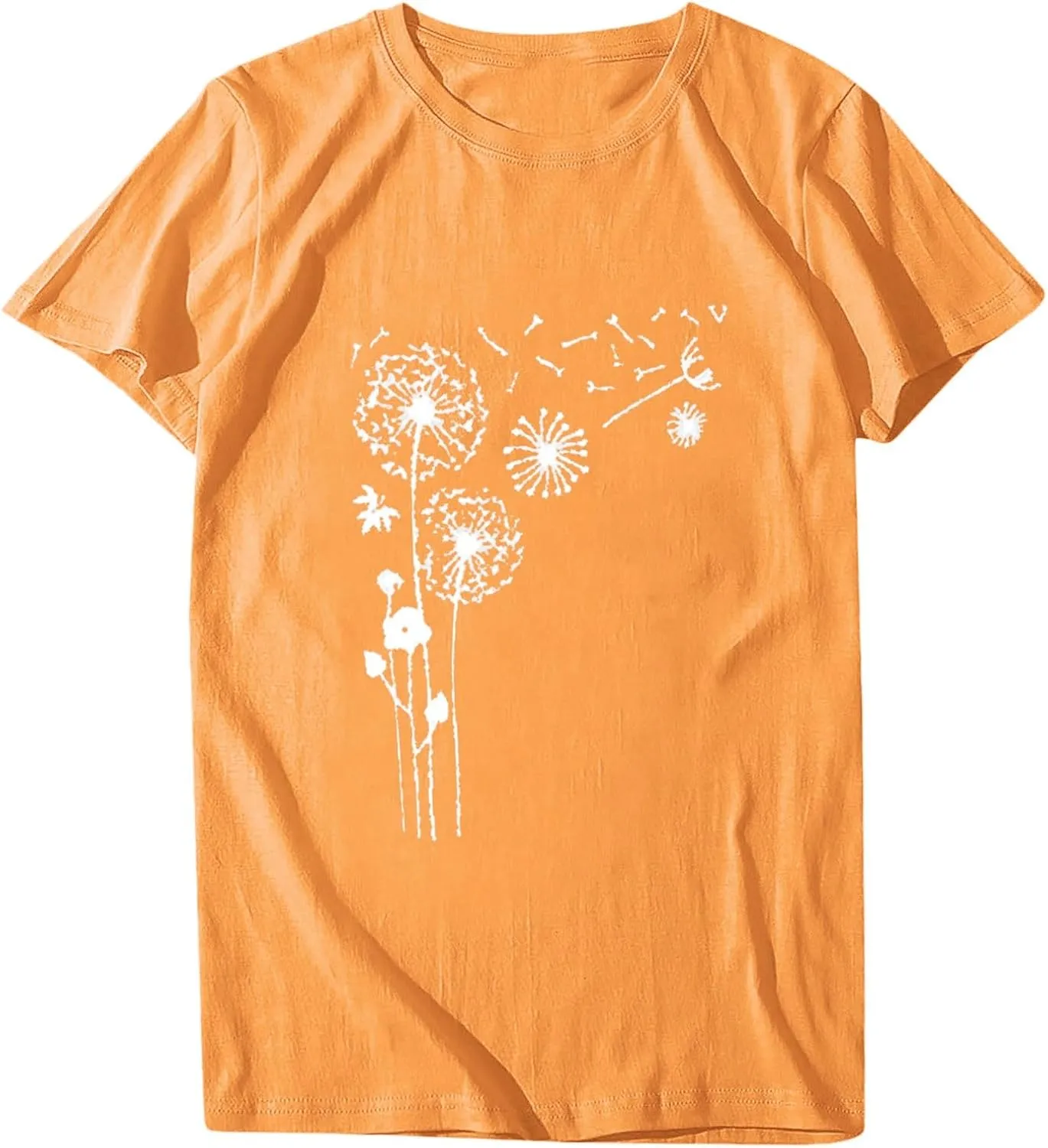 Womens T Shirts Cute Dandelion Graphic Tees Crewneck Short Sleeve Summer Tops Casual Loose Cotton Tshirts