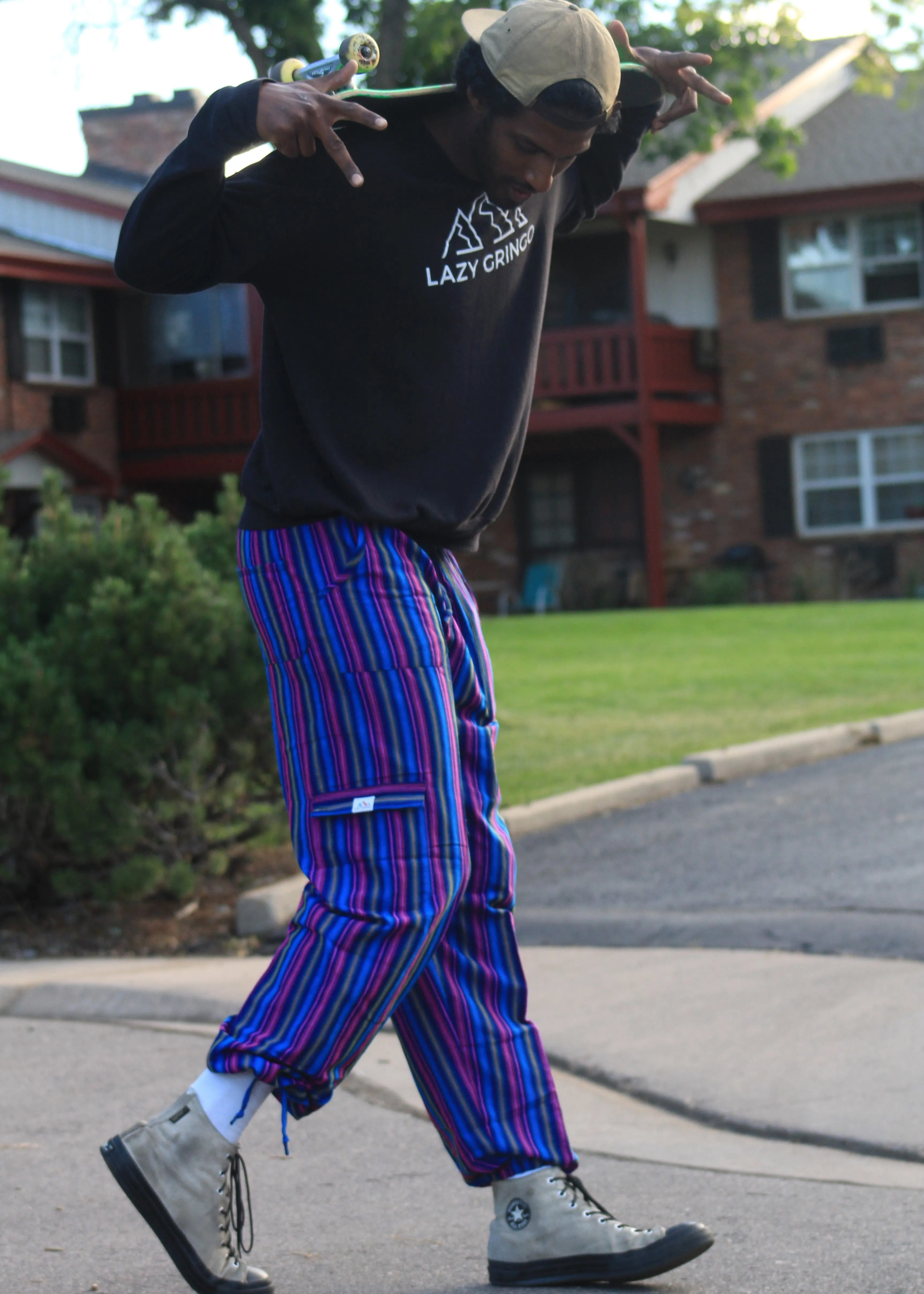 (XL) Purple on Purple with Greyish and White Stripes 0225